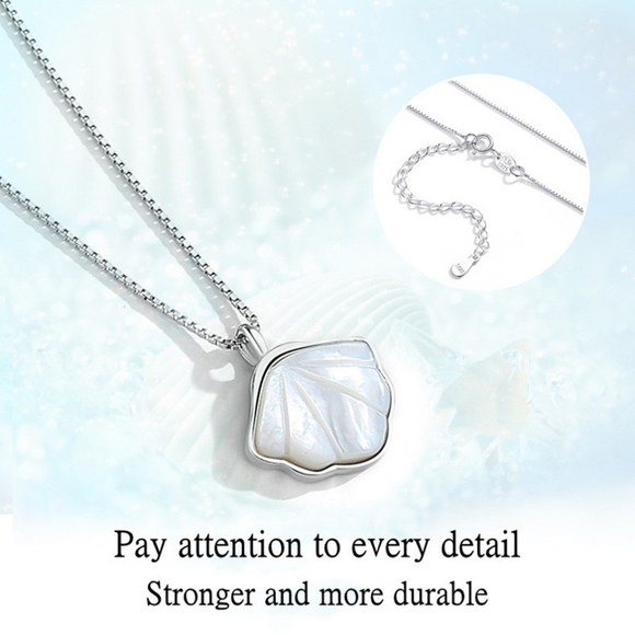 Sterling Silver Shell Pendant Necklace - Picture 4 of 4